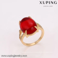 14772 popular graceful latest design 18k gold finger ring with red gemstone